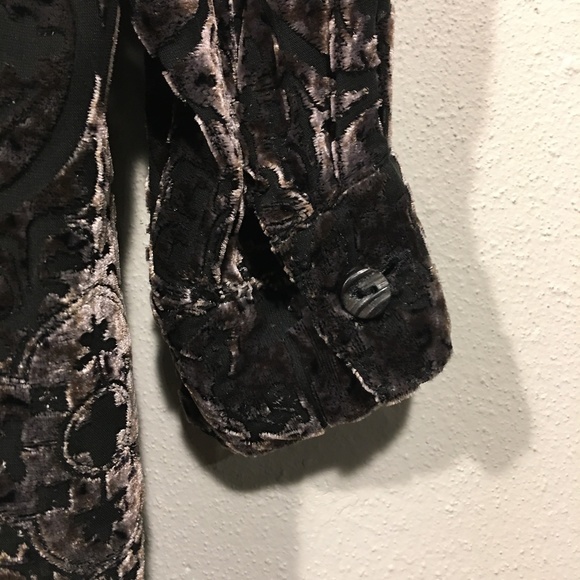 CHICO'S Black Silver Velvet Burnout Tunic S - Picture 4 of 5